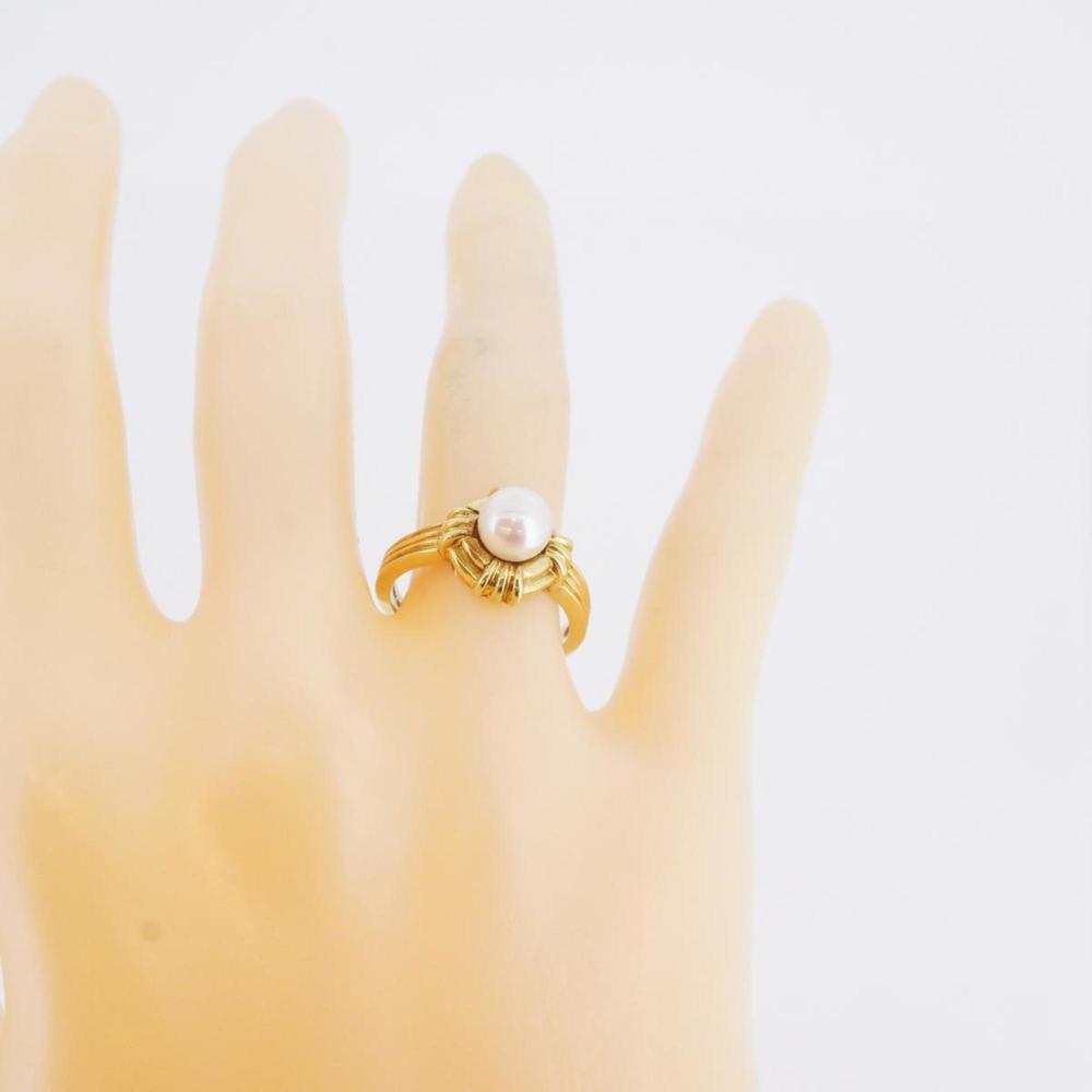 Tiffany Ring K18YG Yellow Gold Pearl Ladies - Picture 6 of 11